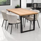 Puro ruokap&ouml;yt&auml; 140 cm, tammen s&auml;vy ja musta metallijalka.